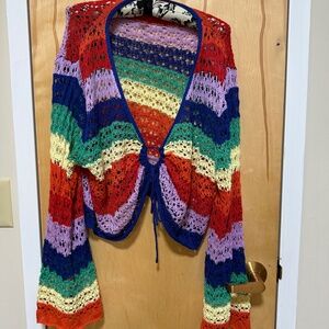 SHEIN Rainbow Crochet Top